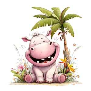 Safari Animals Clipart: Nursery Graphics (Digital Download - 19 PNGs)

A delightful collection of safari animal illustrations featuring adorable, friendly creatures from the wild. This clipart set includes charming depictions of lions, elephants, giraffes, zebras, hippos, monkeys, and more—each designed with soft details, warm colors, and a playful, inviting style. Accented with simple greenery and natural elements, the artwork captures the whimsical spirit of safari life.