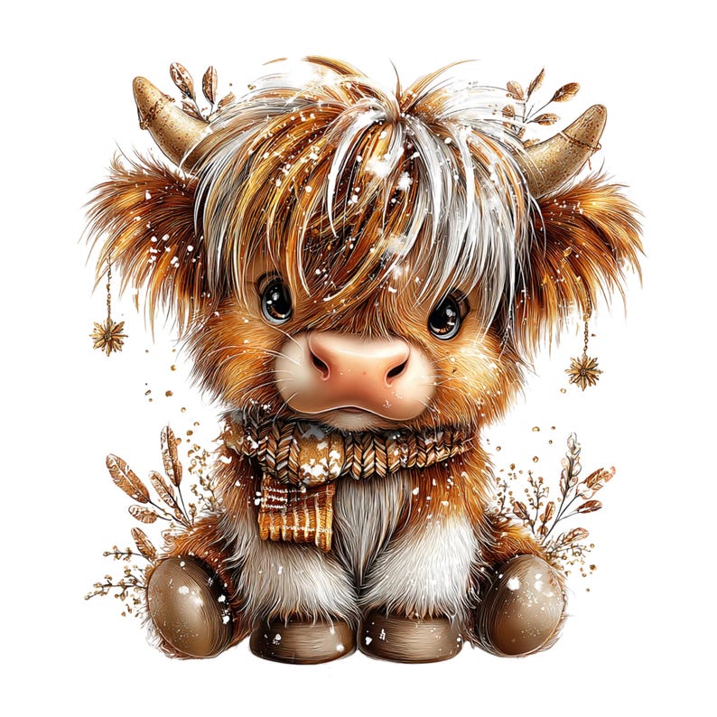 Highland Cow Christmas Clipart: Sweet Festive Holiday Graphics (Digital Download - 23 PNGs)

Celebrate the magic of the holidays with this delightful collection of 23 whimsical Highland cow illustrations, lovingly crafted to bring cozy Christmas charm to your creative projects! 🐮🎄

Each illustration features adorable Highland cows in festive winter scenes — think cozy scarves, Santa hats, twinkling lights, snowflakes, and rustic farm touches. The soft watercolor style add a warm, rustic charm