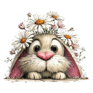 Whimsical Rabbit Clipart: Peeking Easter Bunny Graphics (Digital Download - 26 PNGs)