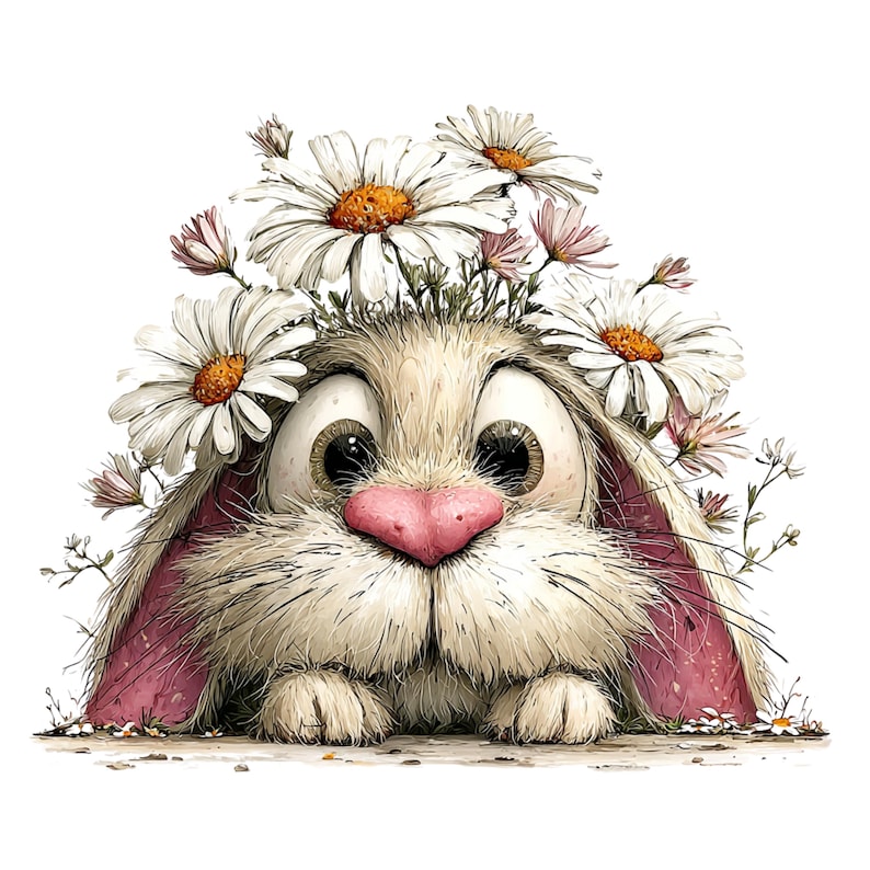 Whimsical Rabbit Clipart: Peeking Easter Bunny Graphics (Digital Download - 26 PNGs)