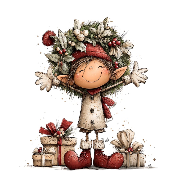 Whimsical Christmas Clipart: Digital Funny Holiday Graphics (Instant Download - 50 PNGs)

Bring the magic of the holidays to life with this charming collection of 50 whimsical Christmas illustrations! Each design is filled with playful details, cozy cheer, and a touch of storybook magic — perfect for all your holiday creative projects. Perfect for adding warmth and charm to your Christmas cards, invitations, party decor, scrapbooking, sublimation designs, stickers, and more.