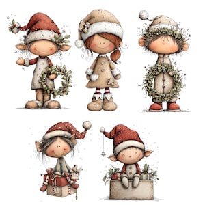 Whimsical Christmas Elf Clipart: Cute Festive Graphics (Digital Download - 45 PNGs)

Bring holiday magic to your creative projects with this delightful collection of 45 Christmas elves illustrations! Each character is bursting with personality. Let these charming little elves sprinkle your projects with joy, sparkle, and Christmas cheer!