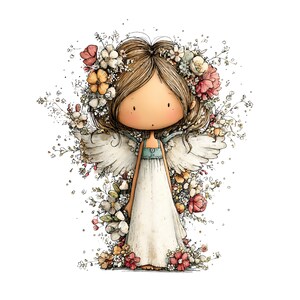 Whimsical Angels Clipart: Sweet Baby Angel Graphics (Digital Download - 28 PNGs)

Add a touch of celestial magic to your creative projects with this enchanting collection of 28 whimsical angel illustrations. Each angel is lovingly drawn with dreamy details—floating poses, delicate wings, soft expressions, and ethereal charm. Perfect for anyone who adores magical, spiritual, and imaginative artwork.