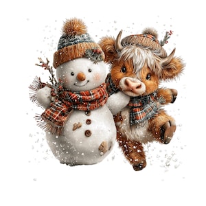 Highland Cow Christmas Clipart: Sweet Festive Holiday Graphics (Digital Download - 23 PNGs)

Celebrate the magic of the holidays with this delightful collection of 23 whimsical Highland cow illustrations, lovingly crafted to bring cozy Christmas charm to your creative projects! 🐮🎄

Each illustration features adorable Highland cows in festive winter scenes — think cozy scarves, Santa hats, twinkling lights, snowflakes, and rustic farm touches. The soft watercolor style add a warm, rustic charm