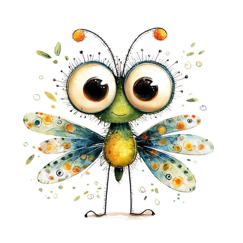 Whimsical Insects Clipart: Bugs Spring Graphics (Digital Download - 28 PNGs)

A charming collection of whimsical insects illustrations designed to add magic, lightness, and playful elegance to your creative projects. Each insect features delicate wings, soft pastel colors, gentle textures, and dreamy details that capture the enchanting spirit of nature. Created on transparent backgrounds, these illustrations are perfect for crafting invitations, stickers, nursery décor, scrapbooking, stationery