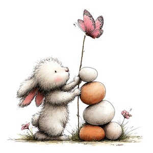 Whimsical Easter Clipart: Bunny Eggs Graphics (Digital Download - 26 PNGs)

A cheerful collection of Easter clipart illustrations designed to bring soft spring magic to any creative project. Each element is crafted with gentle colors, playful details, and a whimsical touch: bunnies with bright expressions, fluffy chicks, decorated eggs, spring flowers, and sweet seasonal accents.