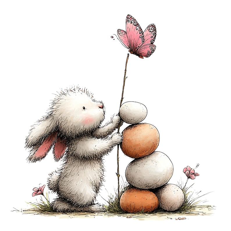 Whimsical Easter Clipart: Bunny Eggs Graphics (Digital Download - 26 PNGs)

A cheerful collection of Easter clipart illustrations designed to bring soft spring magic to any creative project. Each element is crafted with gentle colors, playful details, and a whimsical touch: bunnies with bright expressions, fluffy chicks, decorated eggs, spring flowers, and sweet seasonal accents.