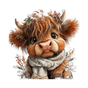 Highland Cow Christmas Clipart: Sweet Festive Holiday Graphics (Digital Download - 23 PNGs)

Celebrate the magic of the holidays with this delightful collection of 23 whimsical Highland cow illustrations, lovingly crafted to bring cozy Christmas charm to your creative projects! 🐮🎄

Each illustration features adorable Highland cows in festive winter scenes — think cozy scarves, Santa hats, twinkling lights, snowflakes, and rustic farm touches. The soft watercolor style add a warm, rustic charm