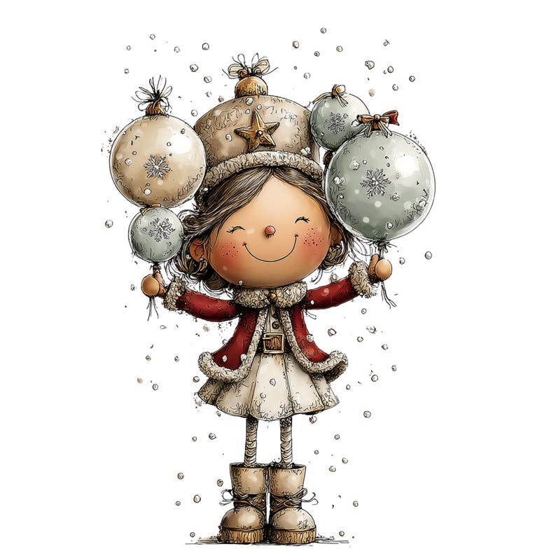 Whimsical Christmas Clipart: Digital Funny Holiday Graphics (Instant Download - 50 PNGs)

Bring the magic of the holidays to life with this charming collection of 50 whimsical Christmas illustrations! Each design is filled with playful details, cozy cheer, and a touch of storybook magic — perfect for all your holiday creative projects. Perfect for adding warmth and charm to your Christmas cards, invitations, party decor, scrapbooking, sublimation designs, stickers, and more.
