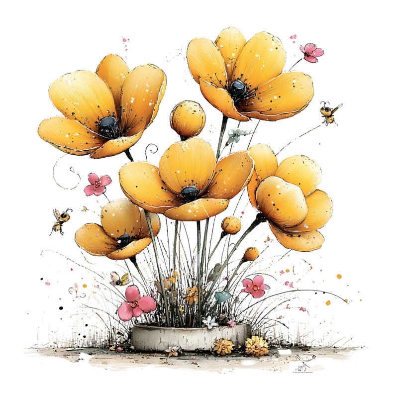 Spring Tulip Flowers Clipart: Whimsical Floral Graphics (Digital Download - 24 PNGs)

A whimsical tulip flowers clipart illustration bursting with playful elegance and fairy-tale charm. The tulips stand tall with gently swaying stems, their rounded petals curling and overlapping in exaggerated, storybook shapes