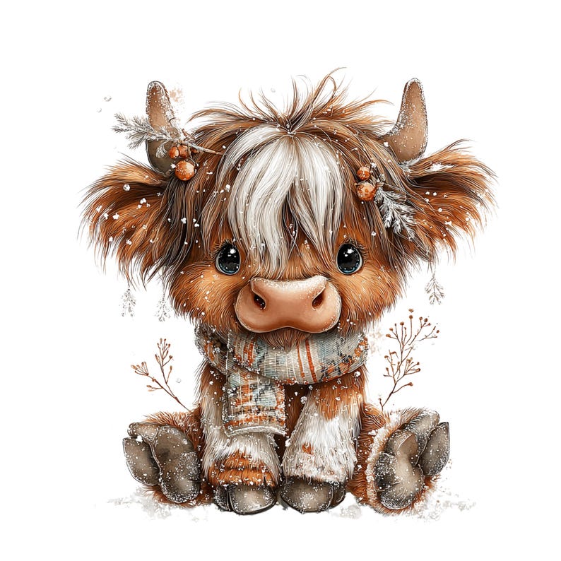 Highland Cow Christmas Clipart: Sweet Festive Holiday Graphics (Digital Download - 23 PNGs)

Celebrate the magic of the holidays with this delightful collection of 23 whimsical Highland cow illustrations, lovingly crafted to bring cozy Christmas charm to your creative projects! 🐮🎄

Each illustration features adorable Highland cows in festive winter scenes — think cozy scarves, Santa hats, twinkling lights, snowflakes, and rustic farm touches. The soft watercolor style add a warm, rustic charm
