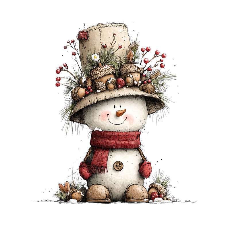 Whimsical Christmas Snowman Clipart: Festive Holiday Graphics (Digital Download - 30 PNGs)

A collection of whimsical Christmas snowmen, each bursting with holiday cheer and playful charm. These snowmen feature joyful expressions, festive hats, and delightful details like berries, icicles, and ornaments. Perfect for holiday cards, invitations, scrapbooking, crafts, or digital designs, these magical snowmen bring warmth, fun, and a storybook feel to any Christmas project.