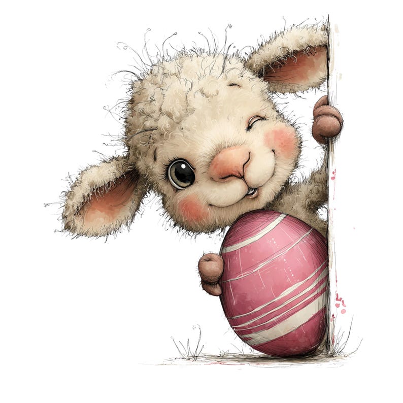 Easter Lamb Clipart: Whimsical Graphics (Digital Download - 26 PNGs)

This whimsical lambs Easter clipart collection features sweet, fluffy lambs illustrated in a charming storybook style. Each lamb is drawn with soft textures, expressive faces, and adorable poses that capture the innocence and joy of springtime. Surrounded by classic Easter elements—decorated eggs, blooming flowers, pastel ribbons, and gentle seasonal accents—the illustrations bring a warm and playful feel to any project.