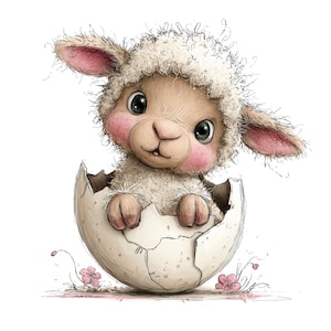 Easter Lamb Clipart: Whimsical Graphics (Digital Download - 26 PNGs)

This whimsical lambs Easter clipart collection features sweet, fluffy lambs illustrated in a charming storybook style. Each lamb is drawn with soft textures, expressive faces, and adorable poses that capture the innocence and joy of springtime. Surrounded by classic Easter elements—decorated eggs, blooming flowers, pastel ribbons, and gentle seasonal accents—the illustrations bring a warm and playful feel to any project.