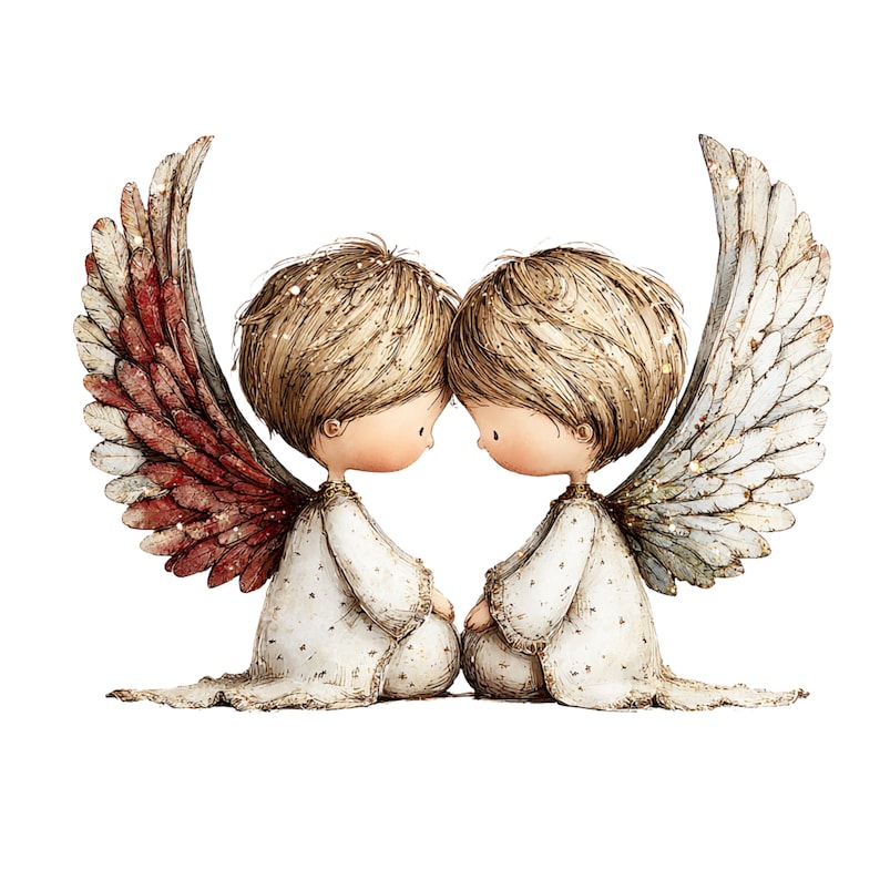 Whimsical Baby Angels Clipart: Angelic Graphics (digital Download - 24 ...
