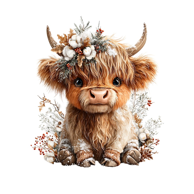 Highland Cow Christmas Clipart: Sweet Festive Holiday Graphics (Digital Download - 23 PNGs)

Celebrate the magic of the holidays with this delightful collection of 23 whimsical Highland cow illustrations, lovingly crafted to bring cozy Christmas charm to your creative projects! 🐮🎄

Each illustration features adorable Highland cows in festive winter scenes — think cozy scarves, Santa hats, twinkling lights, snowflakes, and rustic farm touches. The soft watercolor style add a warm, rustic charm