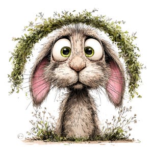 Whimsical Rabbit Clipart: Peeking Easter Bunny Graphics (Digital Download - 26 PNGs)