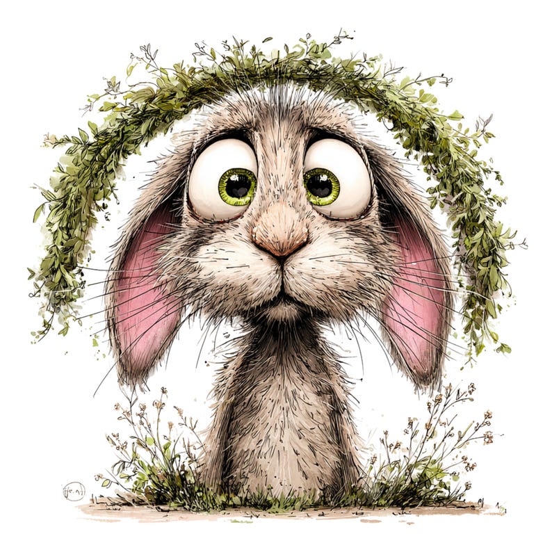 Whimsical Rabbit Clipart: Peeking Easter Bunny Graphics (Digital Download - 26 PNGs)