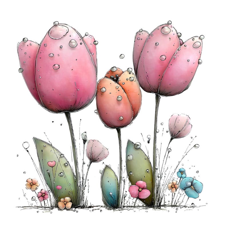 Whimsical Flowers Spring Clipart: Floral Graphics (Digital Download - 26 PNGs)

Bring a touch of magic to your creative projects with this enchanting collection of 26 whimsical flower illustrations! Each flower is lovingly drawn with playful details, soft organic curves, and a charming storybook feel. Perfect for makers, small businesses, and DIY creatives looking to add a unique artistic flair to their work.