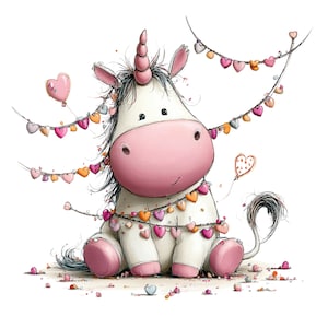 Whimsical Unicorn Clipart: Girl Nursery Graphics (Digital Download - 30 PNGs)

A charming collection of unicorn clipart illustrations crafted in a whimsical, dream-bright style perfect for magical creative projects. Each unicorn features delicate details, flowing manes and tails, gentle pastel hues, and enchanting accents such as crowns, stars, flowers, hearts, and sparkles.
