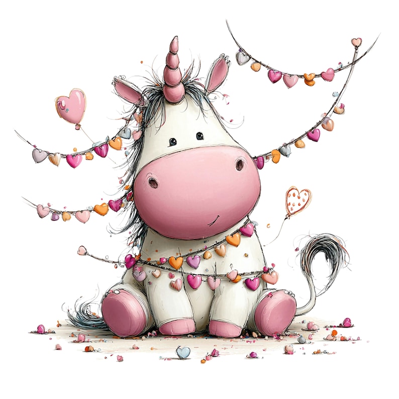 Whimsical Unicorn Clipart: Girl Nursery Graphics (Digital Download - 30 PNGs)

A charming collection of unicorn clipart illustrations crafted in a whimsical, dream-bright style perfect for magical creative projects. Each unicorn features delicate details, flowing manes and tails, gentle pastel hues, and enchanting accents such as crowns, stars, flowers, hearts, and sparkles.