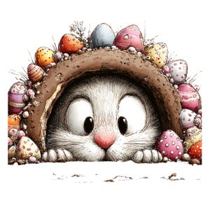 Whimsical Easter Clipart: Bunny Eggs Graphics (Digital Download - 26 PNGs)

A cheerful collection of Easter clipart illustrations designed to bring soft spring magic to any creative project. Each element is crafted with gentle colors, playful details, and a whimsical touch: bunnies with bright expressions, fluffy chicks, decorated eggs, spring flowers, and sweet seasonal accents.
