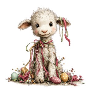 Whimsical Easter Clipart: Spring Lamb Bunny Chicken Graphics (Digital Download - 30 PNGs)

A cheerful collection of Easter clipart illustrations designed to bring soft spring magic to any creative project. Each element is crafted with gentle colors, playful details, and a whimsical touch: bunnies with bright expressions, fluffy chicks, lambs and pigs, decorated eggs, spring flowers, and sweet seasonal accents
