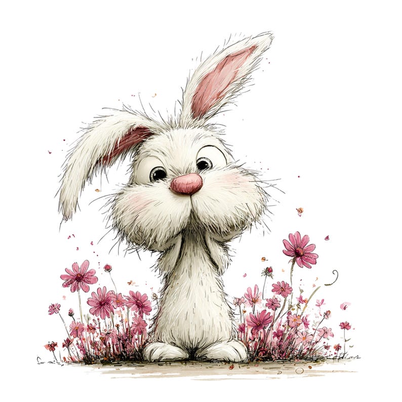 Whimsical Rabbit Clipart: Peeking Easter Bunny Graphics (Digital Download - 26 PNGs)