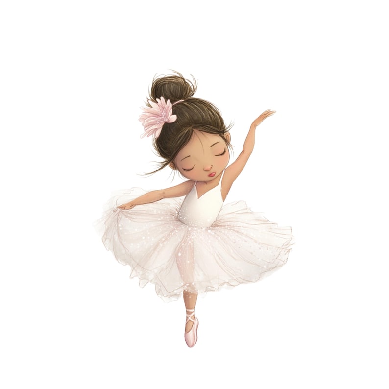 Watercolor Ballerina Clipart: Pink Ballerina Girl PNG Graphics