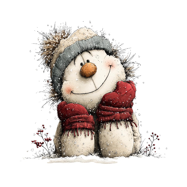 Whimsical Christmas Snowman Clipart: Festive Holiday Graphics (Digital Download - 30 PNGs)

A collection of whimsical Christmas snowmen, each bursting with holiday cheer and playful charm. These snowmen feature joyful expressions, festive hats, and delightful details like berries, icicles, and ornaments. Perfect for holiday cards, invitations, scrapbooking, crafts, or digital designs, these magical snowmen bring warmth, fun, and a storybook feel to any Christmas project.