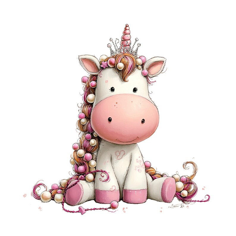 Whimsical Unicorn Clipart: Girl Nursery Graphics (Digital Download - 30 PNGs)

A charming collection of unicorn clipart illustrations crafted in a whimsical, dream-bright style perfect for magical creative projects. Each unicorn features delicate details, flowing manes and tails, gentle pastel hues, and enchanting accents such as crowns, stars, flowers, hearts, and sparkles.
