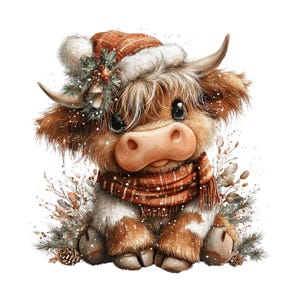 Highland Cow Christmas Clipart: Sweet Festive Holiday Graphics (Digital Download - 23 PNGs)

Celebrate the magic of the holidays with this delightful collection of 23 whimsical Highland cow illustrations, lovingly crafted to bring cozy Christmas charm to your creative projects! 🐮🎄

Each illustration features adorable Highland cows in festive winter scenes — think cozy scarves, Santa hats, twinkling lights, snowflakes, and rustic farm touches. The soft watercolor style add a warm, rustic charm