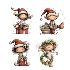 Whimsical Christmas Elf Clipart: Cute Festive Graphics (Digital Download - 45 PNGs)

Bring holiday magic to your creative projects with this delightful collection of 45 Christmas elves illustrations! Each character is bursting with personality. Let these charming little elves sprinkle your projects with joy, sparkle, and Christmas cheer!