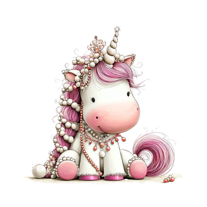 Whimsical Unicorn Clipart: Girl Nursery Graphics (Digital Download - 30 PNGs)

A charming collection of unicorn clipart illustrations crafted in a whimsical, dream-bright style perfect for magical creative projects. Each unicorn features delicate details, flowing manes and tails, gentle pastel hues, and enchanting accents such as crowns, stars, flowers, hearts, and sparkles.