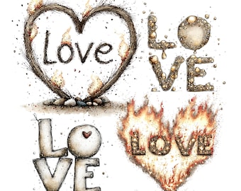 Valentine's Day Love Letters Clipart: Whimsical Graphics (Digital Download - 28 PNGs)