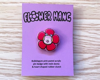 25mm Mang Flower Pin Badge