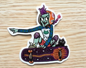 Skate Witch Vinyl Sticker