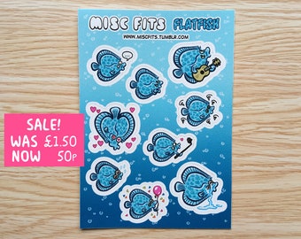 SALE! Vinyl Sticker Sheet - Flatfish / Jay