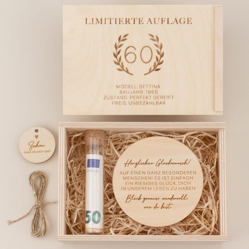 Verpackung Geldgeschenk 60 Geburtstag