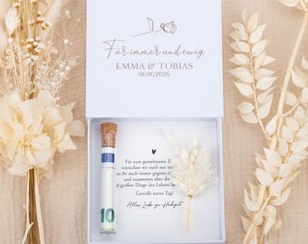 Geldgeschenk zur Hochzeit personalisiert mit Namen & Datum, Rose | Geschenk für Brautpaar, Geschenk zur Hochzeit