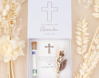 Personalized money gift for Confirmation – Cross | Personalized with name | Confirmation gift, keepsake box, godchild