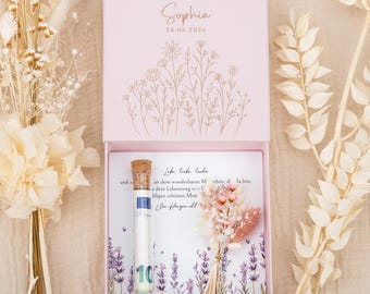 Personalized Confirmation gift box with wildflowers, featuring a name | Confirmation gift, keepsake box, godchild