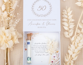 Personalized money gift for a golden wedding anniversary with names & date | 50th wedding anniversary, 50 years, golden wedding anniversary, silver wedding anniversary