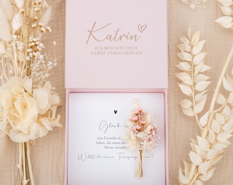 Personalized Bridesmaid Proposal Gift Box with Dried Flowers | Bridesmaid Proposal Box, Will you be my bridesmaid, Bridesmaid Proposal