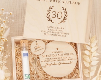 Personalized 30th birthday money gift | Personalized box with engraving, gift idea, birthday present, fun gift