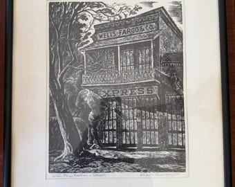 Edificio della Wells Fargo a Columbia, California. Opera del noto artista di San Francisco Charles Surendorf.