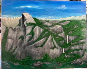 Half Dome desde el sendero Glacier Point. Yosemite, California, 2017. Acrílico sobre lienzo.