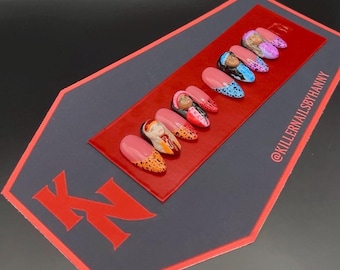 Geparden Schwestern | Das Gepardenmädchen | 3D Nagelkunst | Geparden Print Nägel | Drücken Sie auf die Nägel