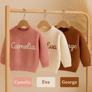 Custom Baby Name Sweater – Personalized Knit Pullover – Soft Toddler Gift for Baby Shower or Birthday
