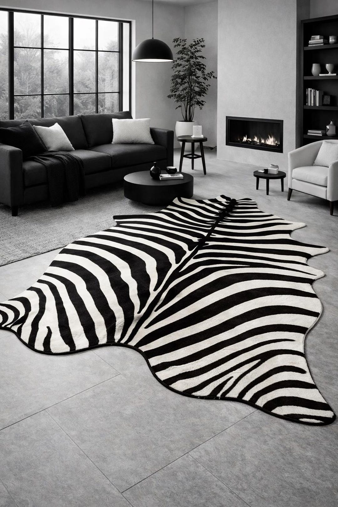 Pink Zebra Shape Rug Modern Zebra Shape Rug Hand Tufted Animal Print Area Rug Custom Color ...